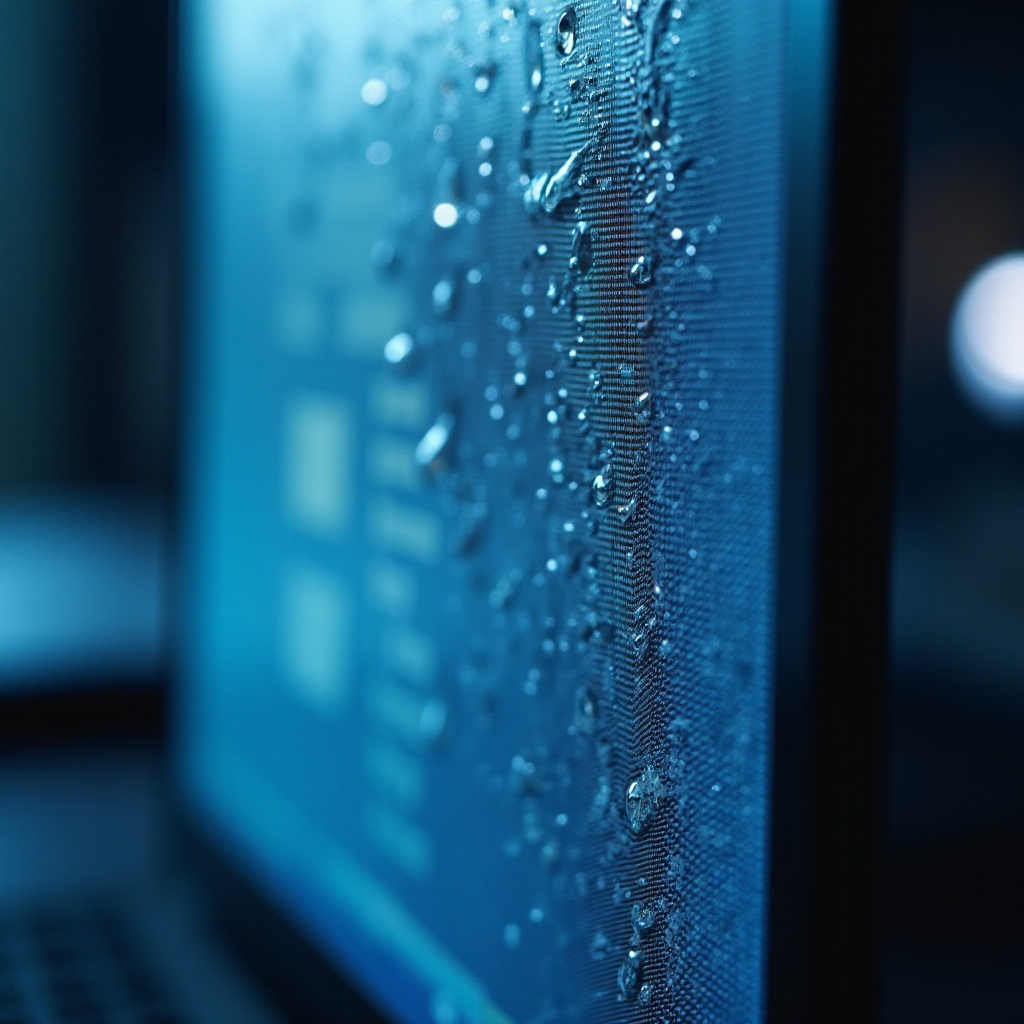 water inside computer screen